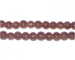6mm Brown Jade-Style Glass Bead, approx. 77 beads