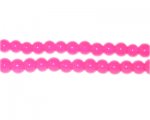 4mm Hot Pink Jade-Style Glass Bead, approx. 105 beads