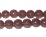 12mm Cocoa Jade-Style Glass Bead, approx. 18 beads