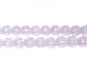 8mm Lavendar Jade-Style Glass Bead, approx. 55 beads