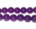 12mm Purple Jade-Style Glass Bead, approx. 18 beads