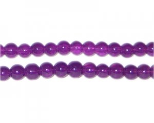 6mm Purple Jade-Style Glass Bead, approx. 77 beads