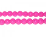 8mm Magenta Jade-Style Glass Bead, approx. 55 beads