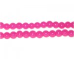 6mm Magenta Jade-Style Glass Bead, approx. 77 beads