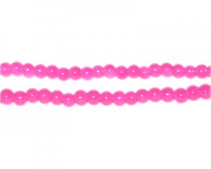 4mm Magenta Jade-Style Glass Bead, approx. 105 beads