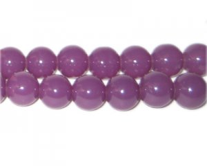 10mm Plum Jade-Style Glass Bead, approx. 21 beads