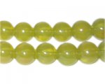 12mm Citrine Jade-Style Glass Bead, approx. 18 beads