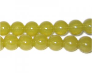 10mm Citrine Jade-Style Glass Bead, approx. 21 beads