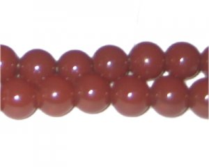 12mm Chestnut Jade-Style Glass Bead, approx. 18 beads