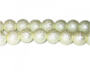 12mm Cream Rustic Glass Pearl Bead, approx. 17 beads