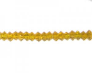 8 x 4mm Gold Faceted Disc Glass Bead, 13" string