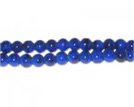 6mm Lapis-Style Glass Bead, approx. 70 beads