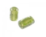 20 x 10mm Apple Green Foil Column Lampwork Bead, 2 beads 20 x 10mm Apple Green Foil Column Lampwork Bead, 2 beads