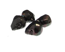 (image for) 24 x 20mm Black Luster Skull Glass Bead, 4 beads