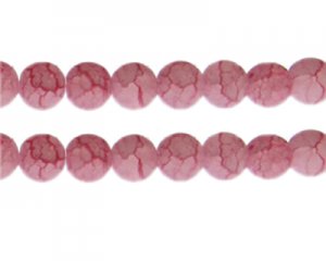 12mm Cherry Quartz Duo-Style Glass Bead, approx. 14 beads