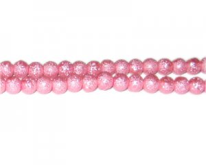 6mm Fuchsia Rustic Glass Pearl Bead, approx. 71 beads