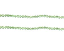 (image for) 4 x 3mm Pale Green AB Finish Faceted Rondelle Bead, 8" string