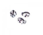 16 x 10mm Black/White Ladybug Lampwork Glass Bead, 6 beads 16 x 10mm Black/White Ladybug Lampwork Glass Bead, 6 beads