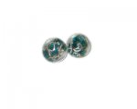 12mm Aqua Foil Lampwork Bead, 2 beads 12mm Aqua Foil Lampwork Bead, 2 beads