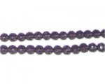 6mm Purple Faceted Glass Bead, 13" string 6mm Purple Faceted Glass Bead, 13" string