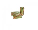 18 x 10mm Gold/Red/Green Column Lampwork Bead, 3 beads 18 x 10mm Gold/Red/Green Column Lampwork Bead, 3 beads
