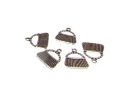 (image for) 16 x 14mm Handbag Silver Metal Charm, 4 charms