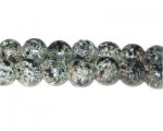 12mm Black n Brown Crackle Season Glass Bead, approx. 18 beads