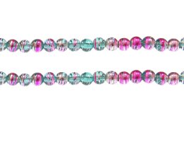 (image for) 6mm Pink Dusk Abstract Glass Bead, approx. 43 beads