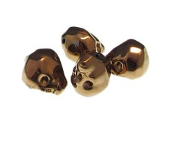 (image for) 24 x 20mm Copper Skull Glass Bead, 4 beads