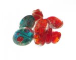 Christmas Handmade Lampwork Glass Bead Mix, 6 beads Christmas Handmade Lampwork Glass Bead Mix, 6 beads