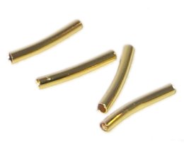 (image for) 25 x 3mm Gold Brass Curved Tube - approx. 30 tubes