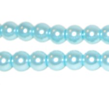 (image for) 8mm Round Pale Blue Glass Pearl Bead, approx. 56 beads