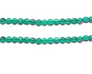 (image for) 6mm Green Spray Glass Bead, approx. 42 beads