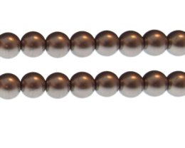 (image for) 12mm Slate Glass Pearl Bead, approx. 18 beads