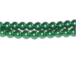 (image for) 8mm Grass Green Glass Pearl Bead, approx. 56 beads