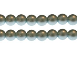 (image for) 12mm Soft Teal Glass Pearl Bead, approx. 18 beads