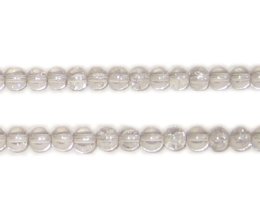 (image for) 4mm Crystal Round Crackle Glass Bead, approx. 105 beads