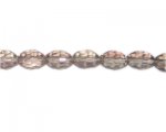 12 x 10mm Pale Silver Faceted Oval Glass Bead, 14" string 12 x 10mm Pale Silver Faceted Oval Glass Bead, 14" string