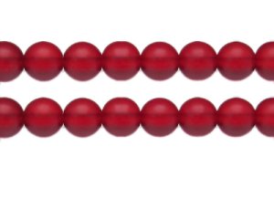 (image for) 12mm Red Semi-Matte Glass Bead, approx. 13 beads