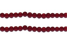 (image for) 6mm Red Crackle Frosted Glass Bead, approx. 46 beads