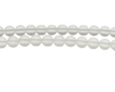 (image for) 8mm White Semi-Matte Glass Bead, approx. 32 beads