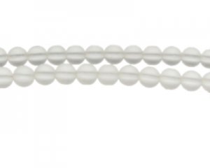 (image for) 8mm White Semi-Matte Glass Bead, approx. 32 beads