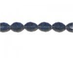 10 x 14mm Midnight Blue Faceted Oval Glass Bead, 13" string 10 x 14mm Midnight Blue Faceted Oval Glass Bead, 13" string