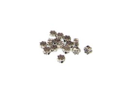 (image for) 4mm Silver Rose Metal Spacer Bead, approx. 20 beads
