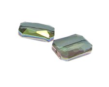 (image for) 26 x 18mm Luster Faceted Glass Rectangle Bead, 2 beads