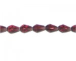 10 x 6mm Plum Faceted Drop Glass Bead, 13" string 10 x 6mm Plum Faceted Drop Glass Bead, 13" string