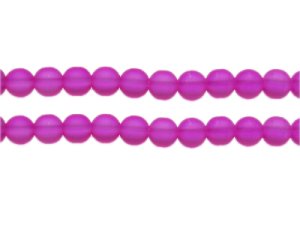 (image for) 8mm Fuchsia Semi-Matte Glass Bead, approx. 32 beads