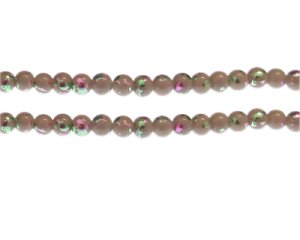 (image for) 6mm Pink Dusk Abstract Glass Bead, approx. 43 beads