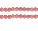 10mm Pink/Yellow Duo-Style Glass Bead, approx. 16 beads