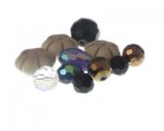 Approx. 1.5 - 2oz. Black/White/Gold Glass Bead Mix Approx. 1.5 - 2oz. Black/White/Gold Glass Bead Mix